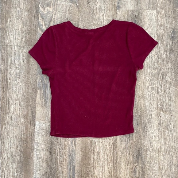 Bozzolo maroon crop tee - Picture 2 of 4